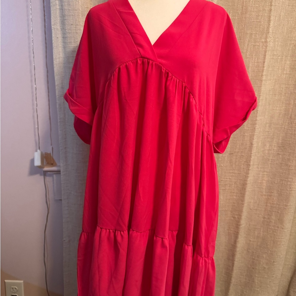 Flowy hot pink dress